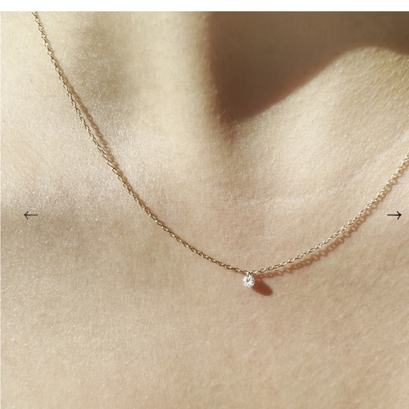 Catbird Diamond Pinprick Necklace - Gold Necklace with Sparkling Pendant - Picture 2 of 6